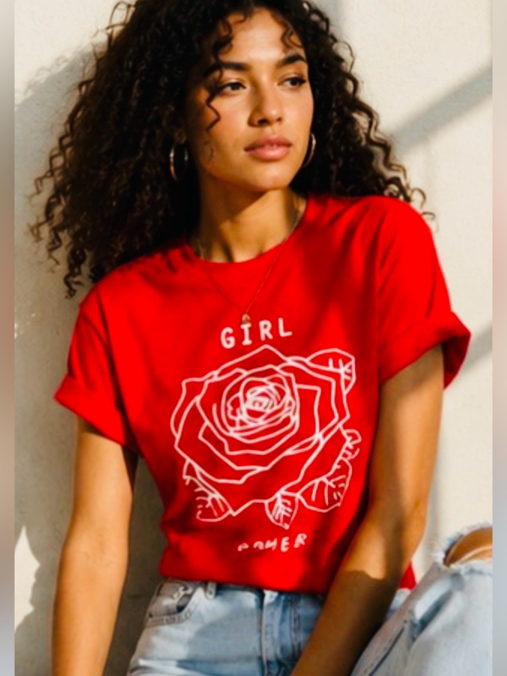 Girl Power Tee ~Red NWT